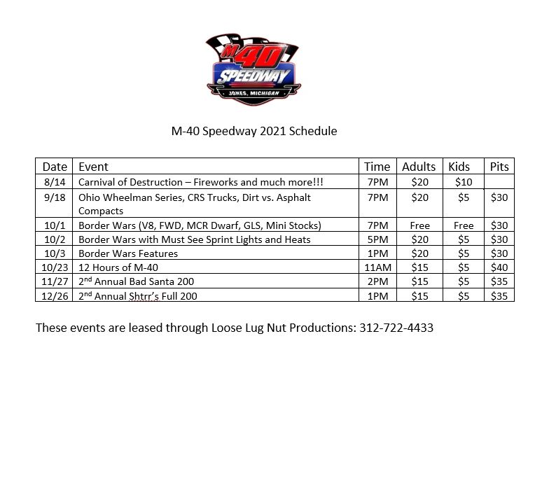 M40 Speedway - Car Racing, Racing, Street Stocks